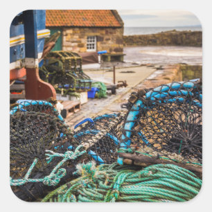 Ropes And Lobster Pots   Pittenweem, Scotland Square Sticker