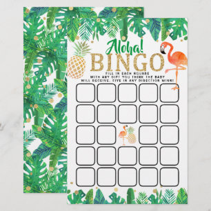 ropical Summer Beach Luau Boys Baby Shower Bingo