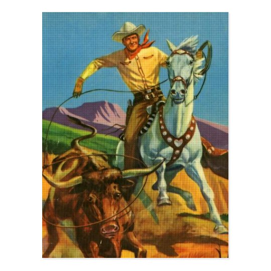 Roping a Steer Postcard