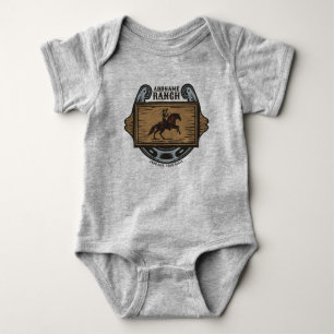 Roping Cowboy ADD NAME Western Family Horse Ranch Baby Bodysuit