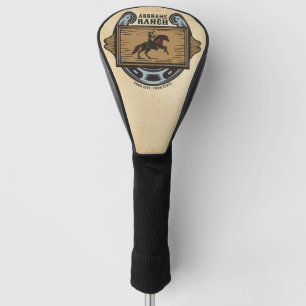 Roping Cowboy ADD NAME Western Family Horse Ranch Golf Head Cover