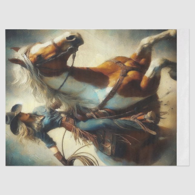 Roping Cowgirl 1 Tissue Paper (Front)