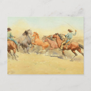 Roping Horses, 1945 by Maynard Dixon Postcard