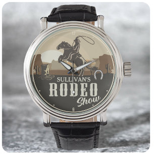 Roping Roundup Cowboy Rodeo Show Personalised Watch