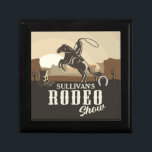 Roping Roundup Western Rodeo Show Personalised Gift Box<br><div class="desc">Lasso Roping Roundup ADD NAME Western Rodeo Show - Cowboy and Cowgirl Roper Competition. Desert Plateau sunset featuring Cactus,  Horse and Rider,  Boots and Horseshoe. Customise withy our Name or Custom Text!</div>