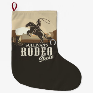 Roping Roundup Western Rodeo Show Personalised Large Christmas Stocking