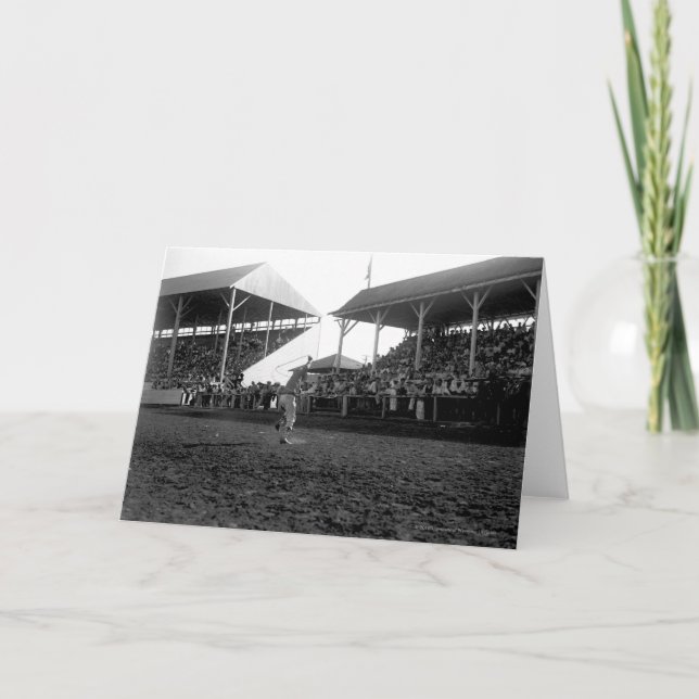 Roping tricks at a rodeo card (Front)