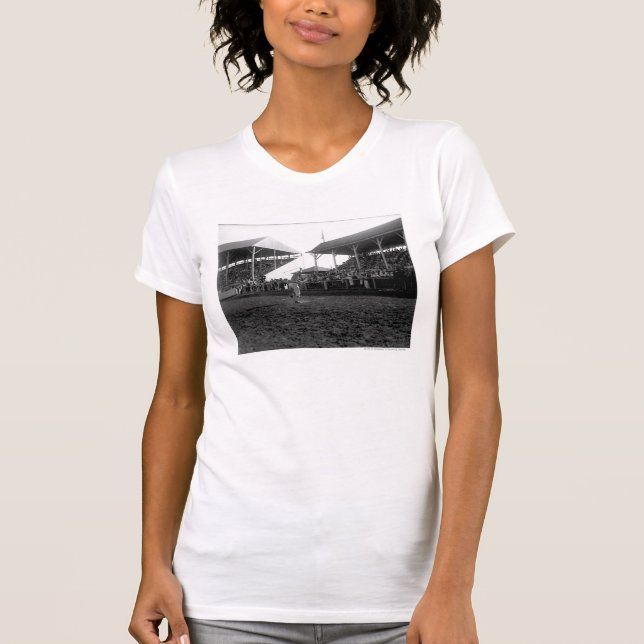 Roping tricks at a rodeo T-Shirt (Front)