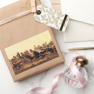 Roping Wild Horses by James Walker Rectangular Sticker