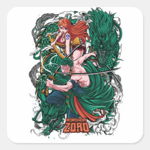 Roronoa Zorro One Piece Square Sticker