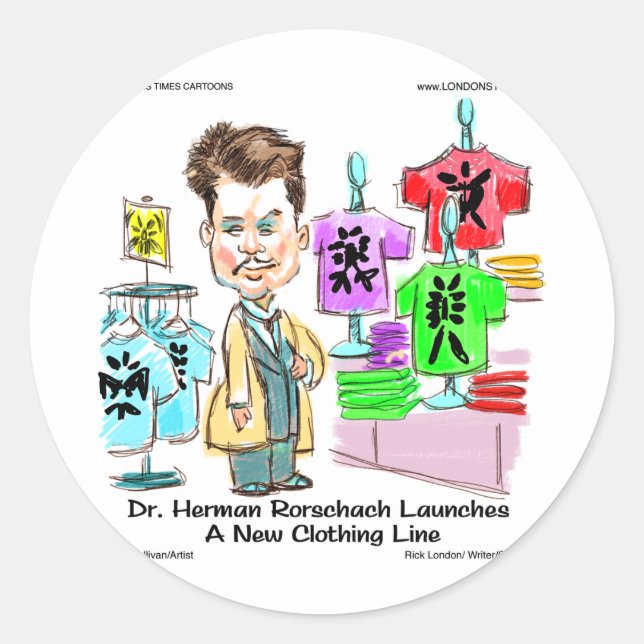 Rorschach Brands Funny Gifts,  Tees Mugs & Cards Classic Round Sticker (Front)