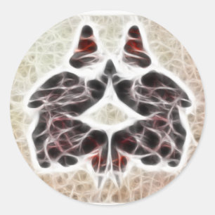 Rorschach Fractal 2 Classic Round Sticker