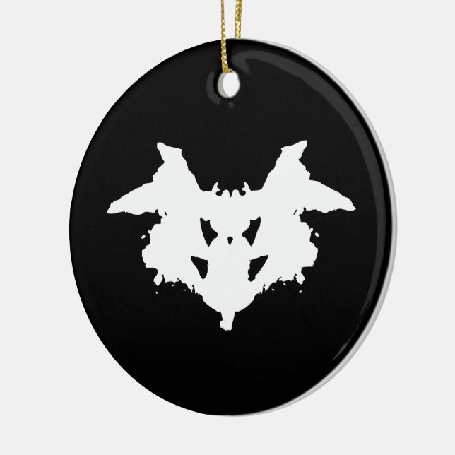 Rorschach Inkblot Ceramic Tree Decoration (Left)