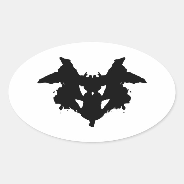 Rorschach Inkblot Oval Sticker (Front)