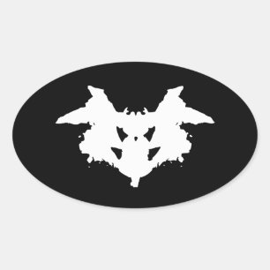 Rorschach Inkblot Oval Sticker