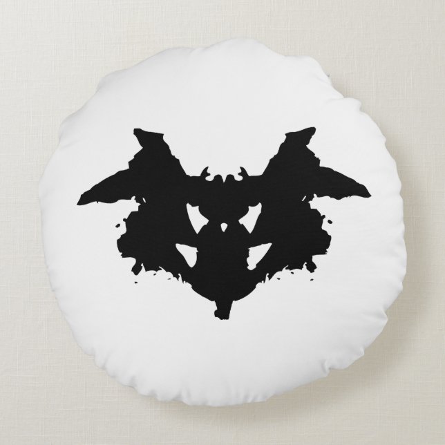 Rorschach Inkblot Round Cushion (Back)
