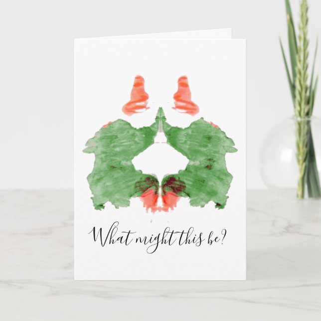 Rorschach Inkblot Santa's Elves Holiday Card (Front)