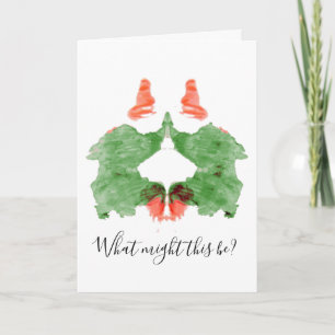Rorschach Inkblot Santa's Elves Holiday Card