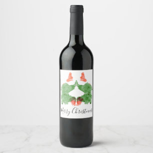 Rorschach Inkblot Santa's Elves Wine Label