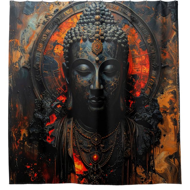 Rorschach style Buddha broj 001 Shower Curtain (Front)