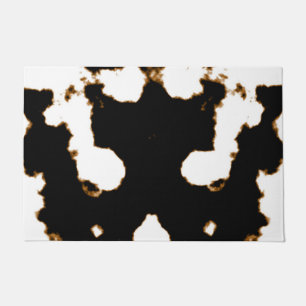 Rorschach Test of an Ink Blot Card on White Doormat