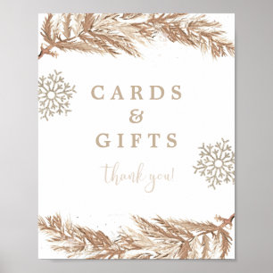 RORY Boho Beige Winter Wonderland Cards and Gifts Poster