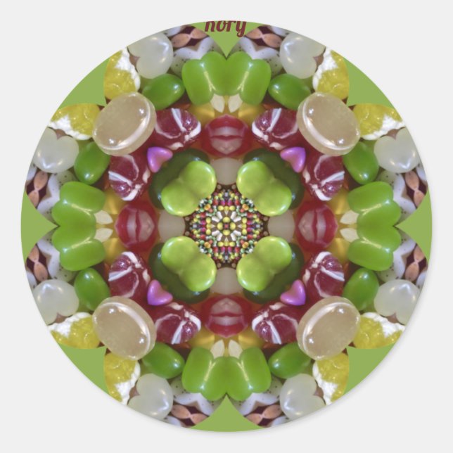 RORY ~ EASTER CANDY JELLY BEANS ~ Round Sticker (Front)