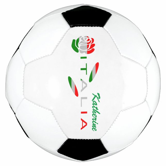 Rosa Bandiera Italiana con Italia Personalised Football (Front)