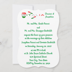 rosa bandiera italiana Italia Invitation