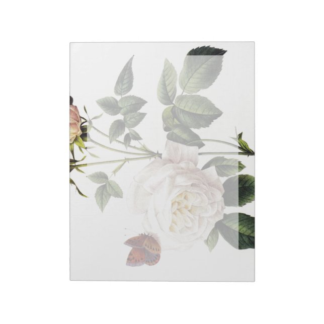 Rosa Bengale - Pierre Joseph Redouté. Notepad (Rotated)