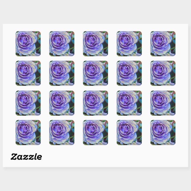 Rosa Blue Bajou [Square Seal] Square Sticker (Sheet)