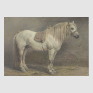 Rosa Bonheur | Grey Horse in Stable Tissue Paper