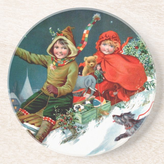 Rosa C. Petherick: Christmas Shopping Coaster (Front)