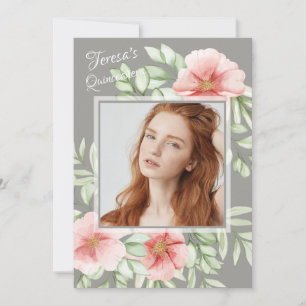 Rosa Canina Photo Quinceañera Invitation