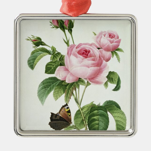 Rosa Centifolia Metal Tree Decoration (Front)