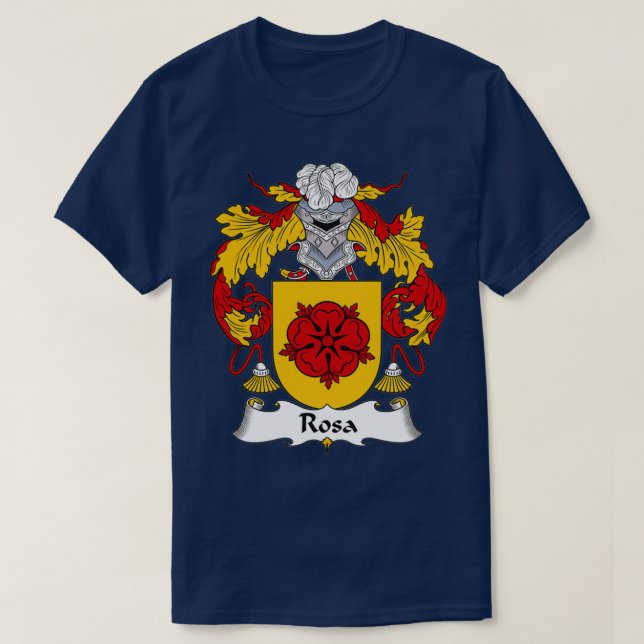 Rosa Coat of Arms Family Crest  T-Shirt (Design Front)