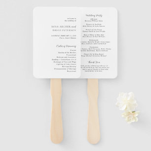 Rosa Elegant Modern Wedding Program Hand Fan
