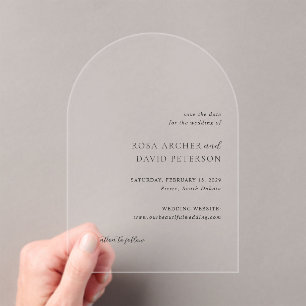 Rosa Elegant Modern Wedding Save the Date Acrylic Invitations