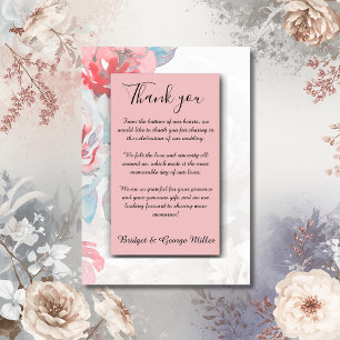 rosa Floral watercolor wildflower rose wedding Thank You Card
