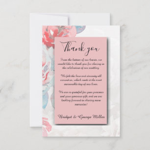 rosa Floral watercolor wildflower rose wedding Thank You Card