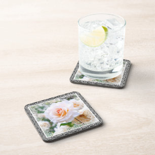 Rosa French Lace [Hard Plastic Coaster Set]