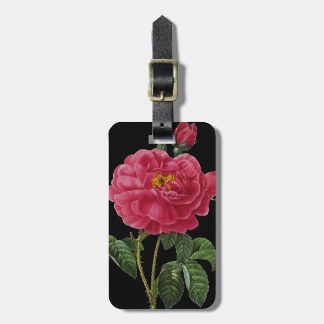 Rosa Gallica Luggage Tag (Front Vertical)