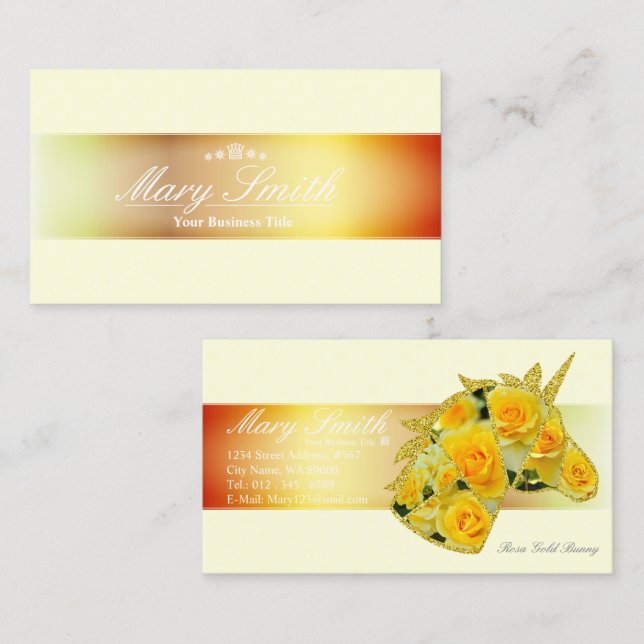 Rosa Gold Bunny Business Card (Front/Back)