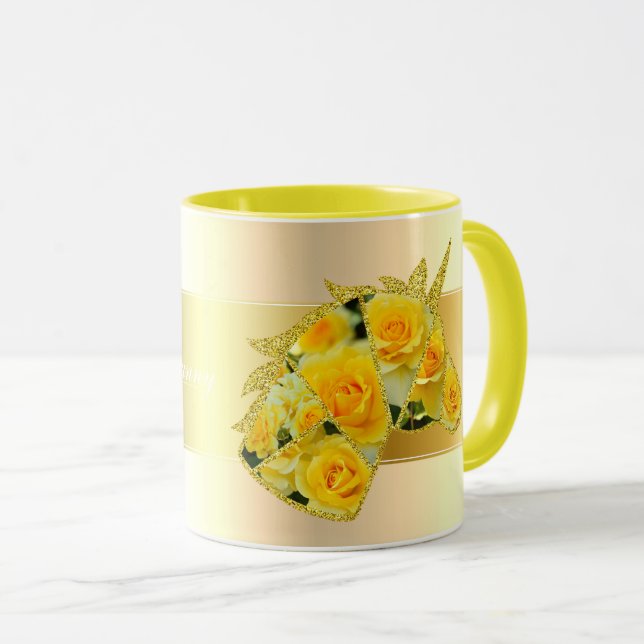 Rosa Gold Bunny Mug (Front Right)