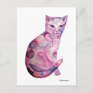 Rosa Katze Postcard