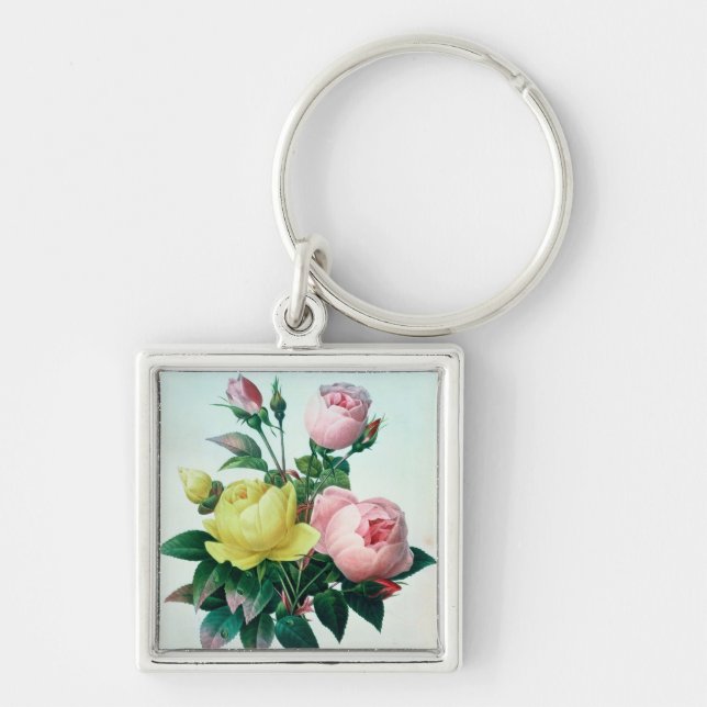 Rosa Lutea and Rosa Indica Key Ring (Front)