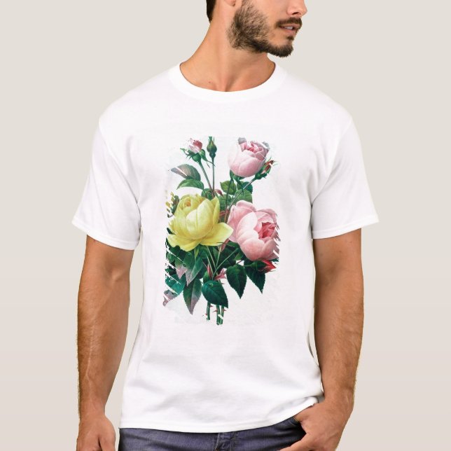 Rosa Lutea and Rosa Indica T-Shirt (Front)