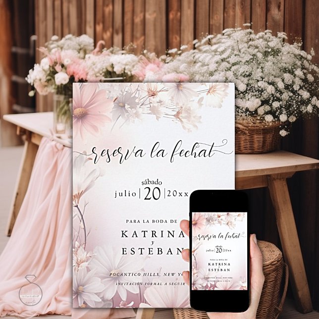 rosa margarita floral guardar la fecha  save the date (Creator Uploaded)