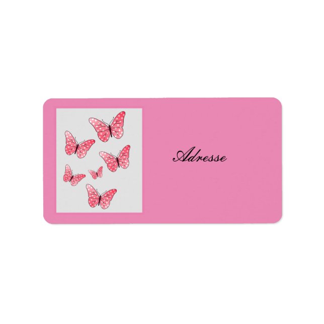 Rosa Punkte  Adressaufkleber Label (Front)