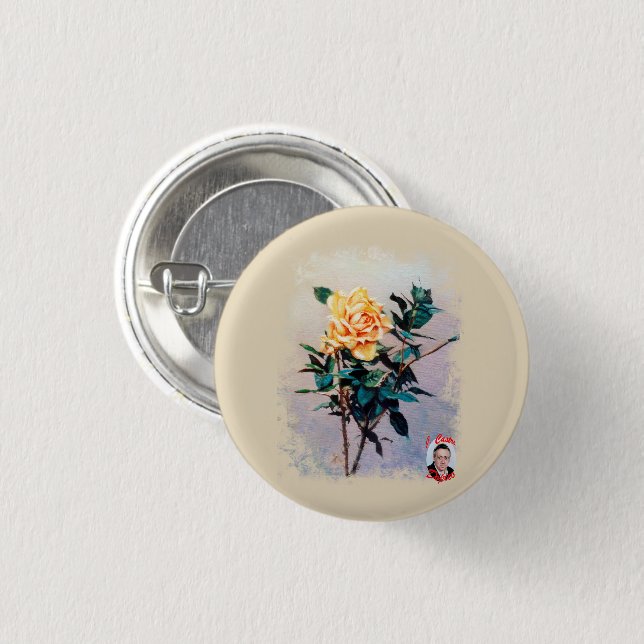 Rosa/Rose 3 Cm Round Badge (Front & Back)